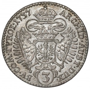 Austria, 3 kreuzers 1737, Hall