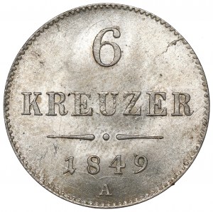 Austria, 6 kreuzers 1849
