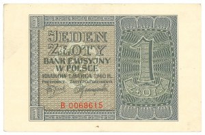 GG, 1 zloty 1940 B