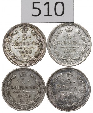 Russia, Lot 5 kopecks 1886-1909