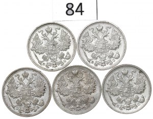 Russia, Nicholas II, Lot 15 kopecks 1912-16