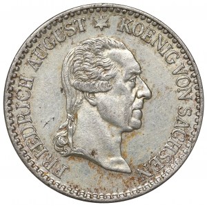 Germany, Saxony, 1/6 thaler 1827 - King's death