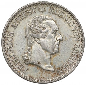 Germany, Saxony, 1/6 thaler 1827 - King's death