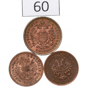 Austria, Lot 5/10-1 kreuzer 1859-91
