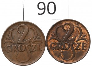 Second Republic, Set of 2 pennies 1925