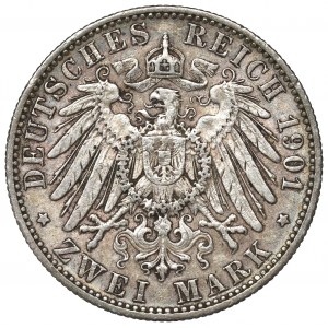 Germany, Saxony, 2 mark 1901