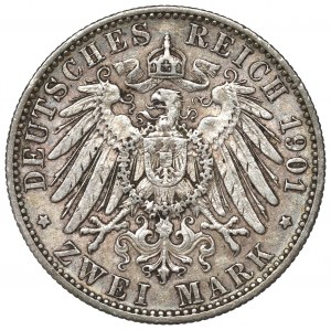 Germany, Saxony, 2 mark 1901