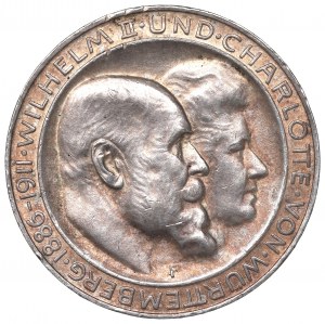 Germany, Wuertemberg, 3 mark 1911, Stuttgart - wedding anniversary