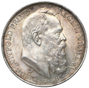 Germany, Bayern, 3 mark 1911