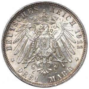 Germany, Bayern, 3 mark 1911