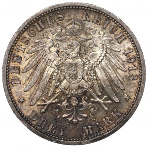Germany, Preussen, 3 mark 1913 - 25 years of Wilhelm II reign