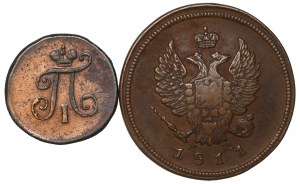 Russia, Lot polushka 1798 and 2 kopecks 1811