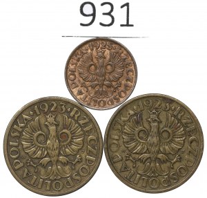 Second Republic, Set of 1-5 pennies 1923-25
