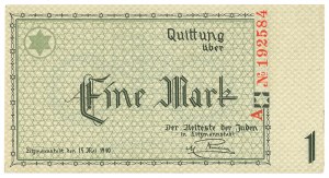 Lodz Ghetto, 1 mark 1940 Ser. A 6 digits