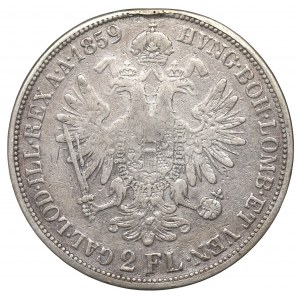Austria, Franz Joseph I, 2 florin 1859 B