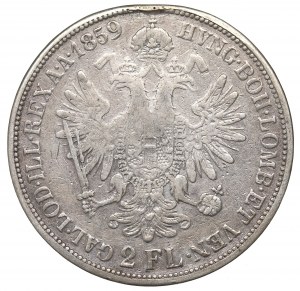 Austria, Franz Joseph I, 2 florin 1859 B