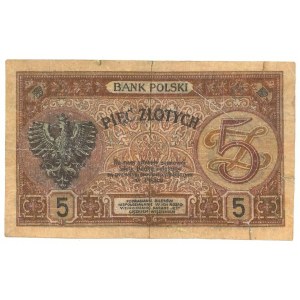 II RP, 5 złotych 1919 S. 6. A. - fałszerstwo z epoki