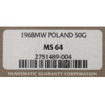 PRL, 50 groszy 1968 - NGC MS64