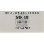 PRL, 5 zlotys 1959 Rybak - PCG