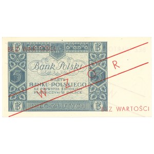 II RP, 5 złotych 1930 BX z nadrukiem WZÓR