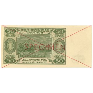 PRL, 50 złotych 1948 - AA 1234567/8900000 - SPECIMEN