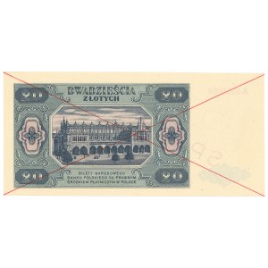 PRL, 20 złotych 1948 - A0000000 - SPECIMEN