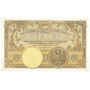 II RP, 1000 złotych 1919 S.A. - PIĘKNY
