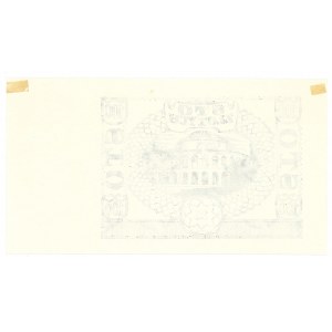 Czarnodruk rewersu 100 złotych 1940 - bez serii oraz numeracji