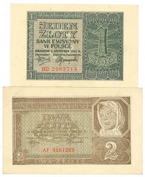 GG, 1 gold 1941 BD and 2 gold 1941 AF - set of 2 copies.