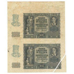 GG, 20 złotych 1940 - fragment arkusza