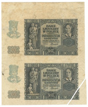 GG, 20 zloty 1940 - sheet fragment