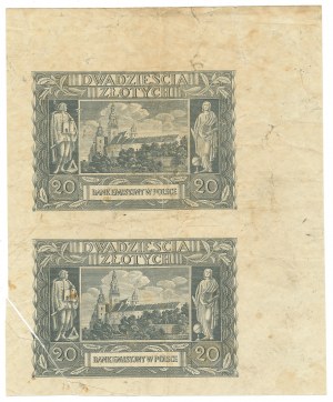 GG, 20 zloty 1940 - sheet fragment