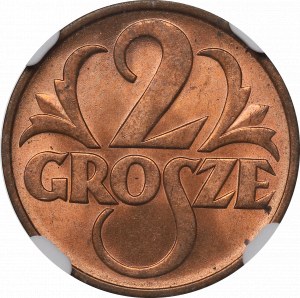 II Republic of Poland, 2 groschen 1937 - NGC MS66 RD