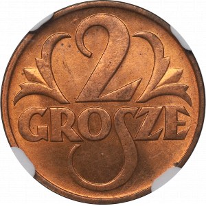 II Republic of Poland, 2 groschen 1937 - NGC MS65 RD