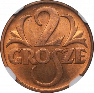 II Republic of Poland, 2 groschen 1937 - NGC MS65 RD
