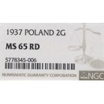 II Republic of Poland, 2 groschen 1937 - NGC MS65 RD