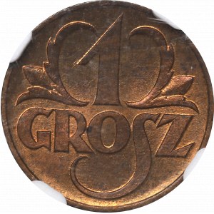 II Republic of Poland, 1 groschen 1923 - NGC MS64 RB