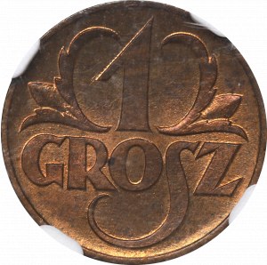 II Republic of Poland, 1 groschen 1923 - NGC MS64 RB