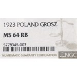 II Republic of Poland, 1 groschen 1923 - NGC MS64 RB