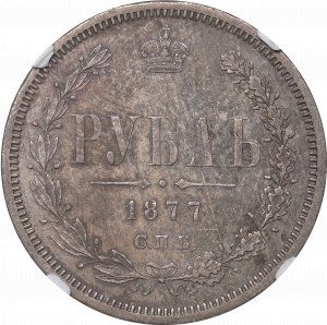 Russia, Alexander II, Rouble 1877 - NGC UNC Details
