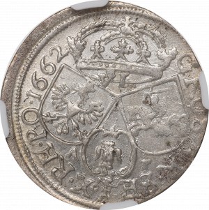 John II Casimir Vasa, 6 groschen 1662, Cracow - NGC MS62