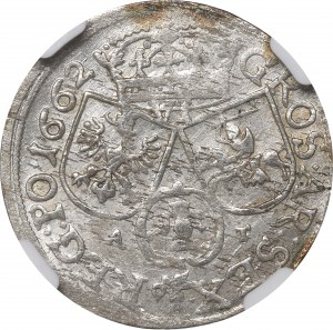 John II Casimir Vasa, 6 groschen 1662, Cracow - NGC MS61