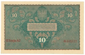 II RP, 10 Polish marks 1919 II Serja AJ