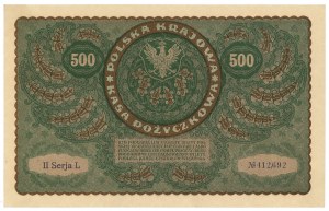 II RP, 500 Polish marks 1919 II Series L - RARE