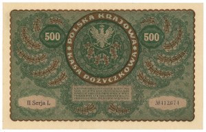 II RP, 500 Polish marks 1919 II Series L - RARE