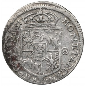 John II Casimir, 18 groschen 1651, Fraustadt