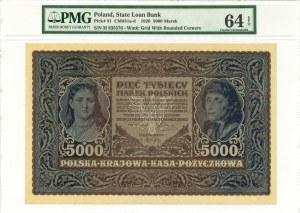 II RP, 5000 Polish marks 1920 III Series I - PMG 64 EPQ
