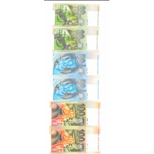 Slovakia, 20-100 kroner 2000 - Set of 6 copies.