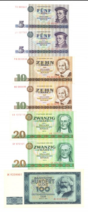 Germany, Set of banknotes 5-100 marks - set of 7 copies.