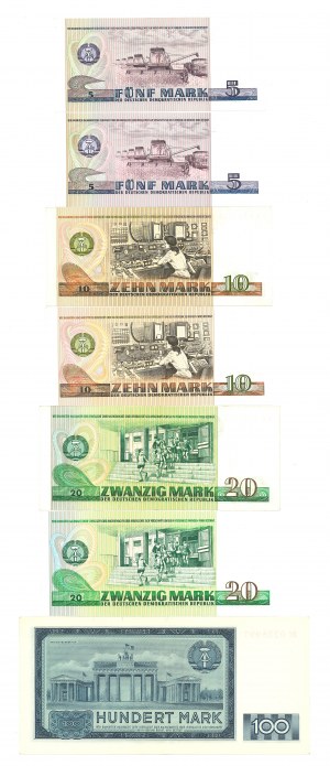 Germany, Set of banknotes 5-100 marks - set of 7 copies.